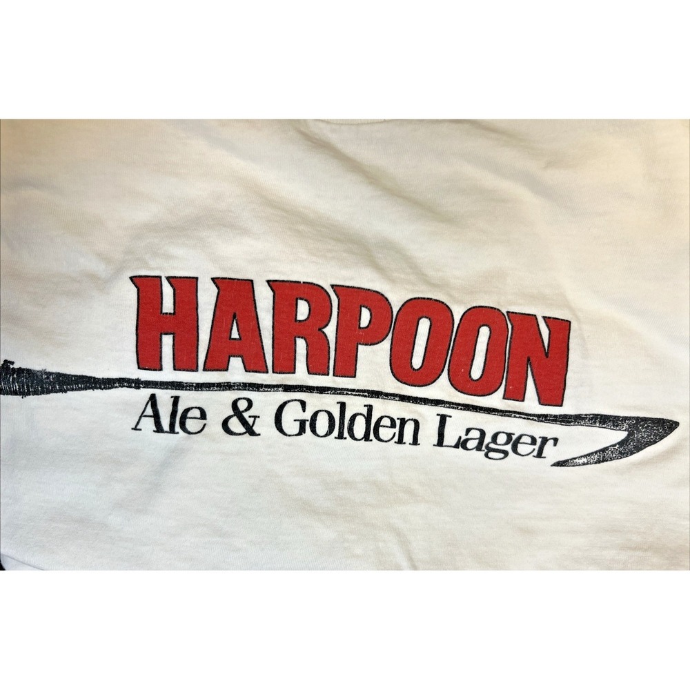 ONEITA Harpoon Lager Single Stitch T‑Shirt Vintage 90s Beer Promo Boston Tee - Picture 4 of 8